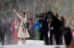 Claudia Sheinbaum Sworn In As Mexico's First Woman President And Receives Baton In Mexico City's Zocalo