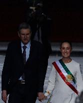 Claudia Sheinbaum Sworn In As Mexico's First Woman President And Receives Baton In Mexico City's Zocalo