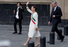 Claudia Sheinbaum Sworn In As Mexico's First Woman President And Receives Baton In Mexico City's Zocalo