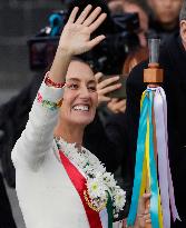 Claudia Sheinbaum Sworn In As Mexico's First Woman President And Receives Baton In Mexico City's Zocalo