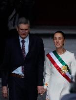 Claudia Sheinbaum Sworn In As Mexico's First Woman President And Receives Baton In Mexico City's Zocalo