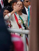 Claudia Sheinbaum Sworn In As Mexico's First Woman President And Receives Baton In Mexico City's Zocalo