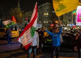 Iranians Celebrate Iran's Missile Attack Against Israel