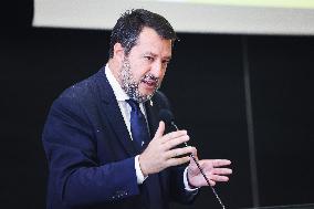 Matteo Salvini Attends Le Concessioni Di Infrastrutture E Di Servizi Di Trasporto  Conference In Milan