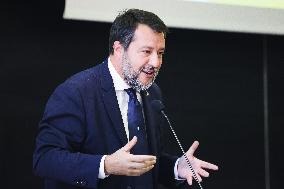 Matteo Salvini Attends Le Concessioni Di Infrastrutture E Di Servizi Di Trasporto  Conference In Milan