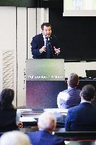 Matteo Salvini Attends Le Concessioni Di Infrastrutture E Di Servizi Di Trasporto  Conference In Milan