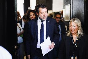 Matteo Salvini Attends Le Concessioni Di Infrastrutture E Di Servizi Di Trasporto  Conference In Milan