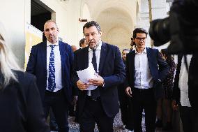 Matteo Salvini Attends Le Concessioni Di Infrastrutture E Di Servizi Di Trasporto  Conference In Milan