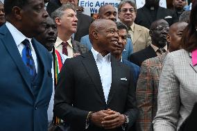 Rally With Mayor Of New York City Eric Adams At City Hall In Manhattan New York