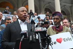 Rally With Mayor Of New York City Eric Adams At City Hall In Manhattan New York