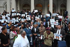 Rally With Mayor Of New York City Eric Adams At City Hall In Manhattan New York