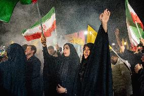 Iranians Celebrate Missile Attack - Tehran