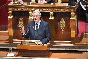 PM Barnier Delivers General Policy Speech - Paris