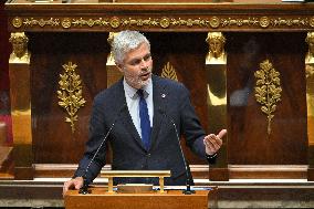 PM Barnier Delivers General Policy Speech - Paris