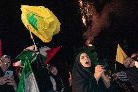 Iranians Celebrate Missile Attack - Tehran