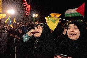 Iranians Celebrate Missile Attack - Tehran