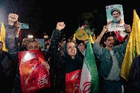 Iranians Celebrate Missile Attack - Tehran