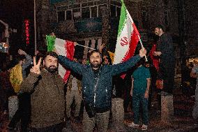 Iranians Celebrate Missile Attack - Tehran