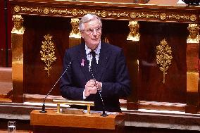 PM Barnier Delivers General Policy Speech - Paris