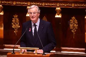 PM Barnier Delivers General Policy Speech - Paris