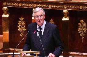 PM Barnier Delivers General Policy Speech - Paris