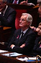 PM Barnier Delivers General Policy Speech - Paris