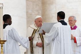 Pope Francis Leads The Mass For The Opening Session Of The 16th Ordinary General Assembly Of The Synod Of Bishops