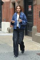 Katie Holmes On Her Way To The Theatre - NYC