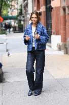 Katie Holmes On Her Way To The Theatre - NYC