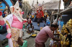 Durga Puja Festival Preparation In West Bengal 2024, Kolkata, India - 2 Oct 2024