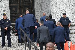 Mayor Of New York City Eric Adams Arrives At Thurgood Marshall United States Courthouse In Manhattan New York