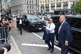 Mayor Of New York City Eric Adams Arrives At Thurgood Marshall United States Courthouse In Manhattan New York