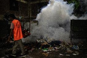 Mosquito Repellent Being Sprayed To Kill Mosquitoes