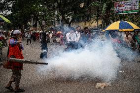 Mosquito Repellent Being Sprayed To Kill Mosquitoes