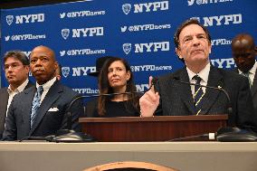 NYPD Press Conference On High Holy Days At One Police Plaza Joint Operations Center In Manhattan New York