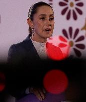 Claudia Sheinbaum, President Of Mexico, Holds Her First Morning Conference At The National Palace In Mexico City