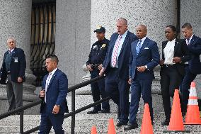 Mayor Of New York City Eric Adams Departs Courthouse Following Court Appearance In Manhattan New York