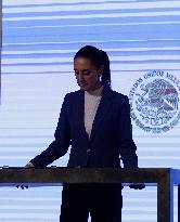 Claudia Sheinbaum, President Of Mexico, Holds Her First Morning Conference At The National Palace In Mexico City