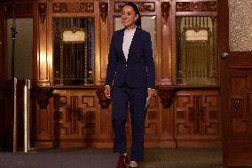 Claudia Sheinbaum, President Of Mexico, Holds Her First Morning Conference At The National Palace In Mexico City