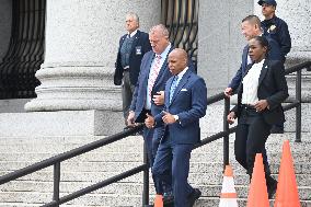 Mayor Of New York City Eric Adams Departs Courthouse Following Court Appearance In Manhattan New York