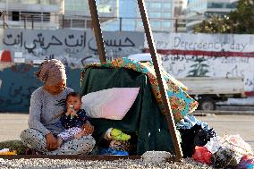 Thousands Sleep Outdoors In Beirut Flee As Israeli Strikes