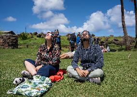 Solar Eclipse Creates Ring Of Fire - Easter Island