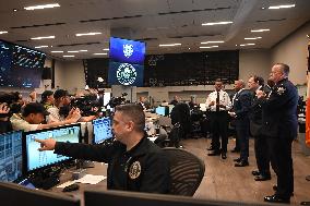 Interim New York City Police Commissioner Thomas Donlon And Mayor Of New York City Eric Adams Receive Briefing On 2024 High Holy