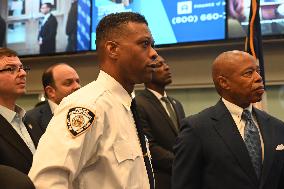 Interim New York City Police Commissioner Thomas Donlon And Mayor Of New York City Eric Adams Receive Briefing On 2024 High Holy