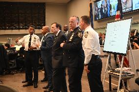 Interim New York City Police Commissioner Thomas Donlon And Mayor Of New York City Eric Adams Receive Briefing On 2024 High Holy