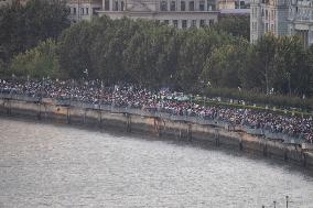 The Bund Crowded With People in Shanghai