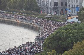 The Bund Crowded With People in Shanghai