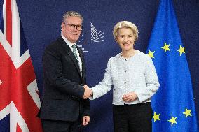 Keir Starmer And Ursula Von Der Leyen Meeting - Brussels