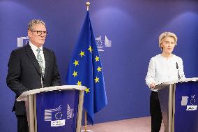 Keir Starmer And Ursula Von Der Leyen Meeting - Brussels