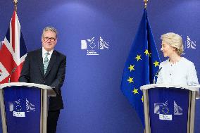 Keir Starmer And Ursula Von Der Leyen Meeting - Brussels